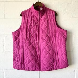 Mountain Lake Purple Pink Sleeveless Quilted Puffy Vest Women’s 1X